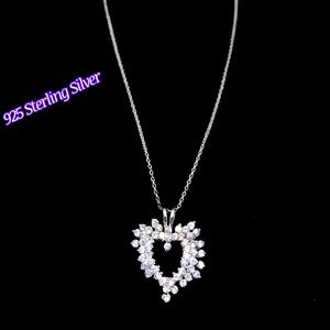 925 Sterling Heart Crystal Pendant Necklace